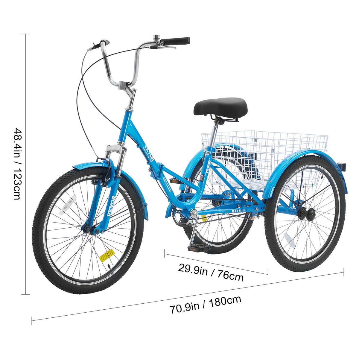 SucceBuy Steel Compact Adult Folding Tricycle For Stable Travel