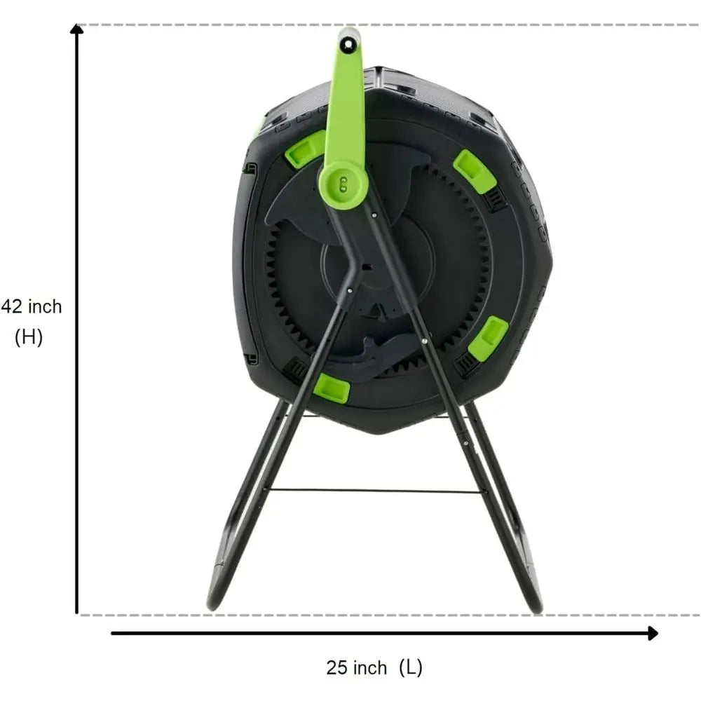 Compost Tumbler Dual Compartment With Easy Geared Turning