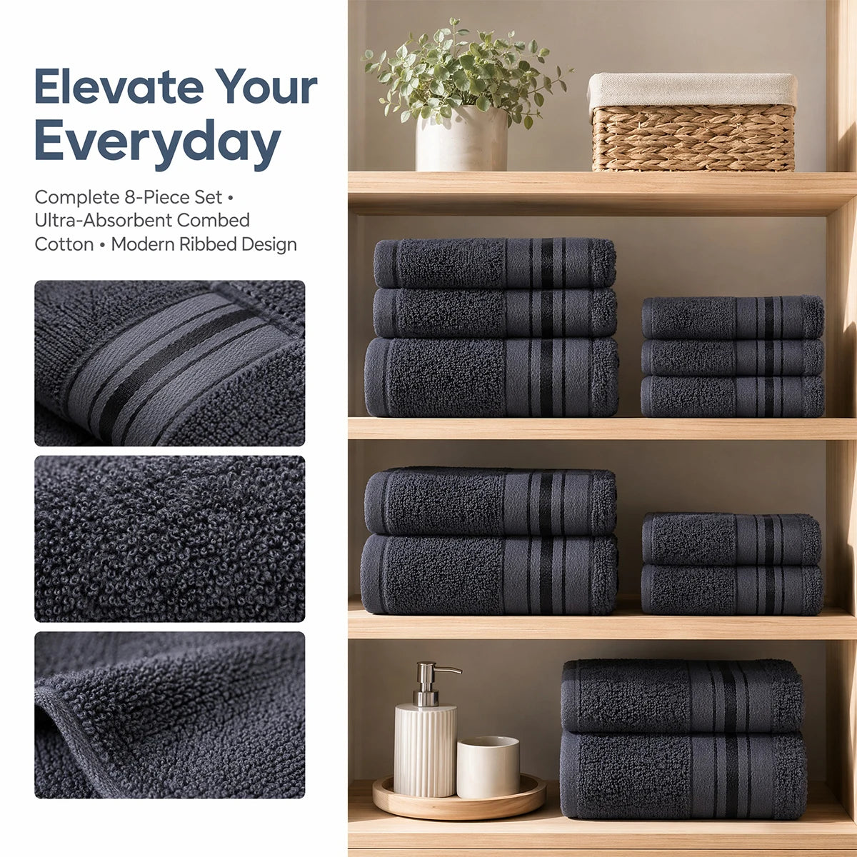Majestic Plush 8 Piece Luxury Towel Set