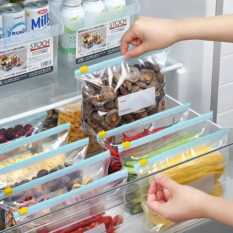 Reusable Food Storage Bags With Sealed Zip Closure