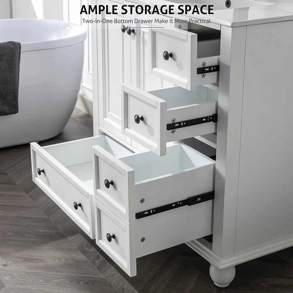 Classic Style Waterproof Wooden Bathroom Cabinet And Vanity