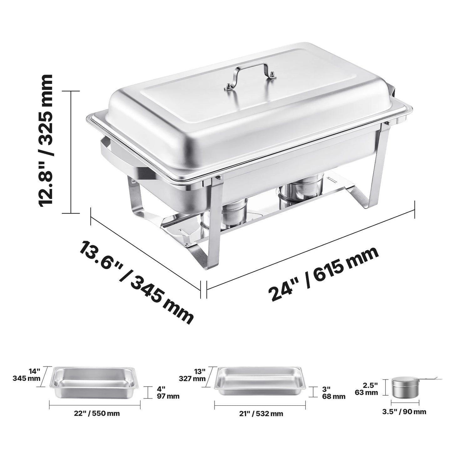SucceBuy Chafing Dish Buffet Set Stainless Steel Warmer Server