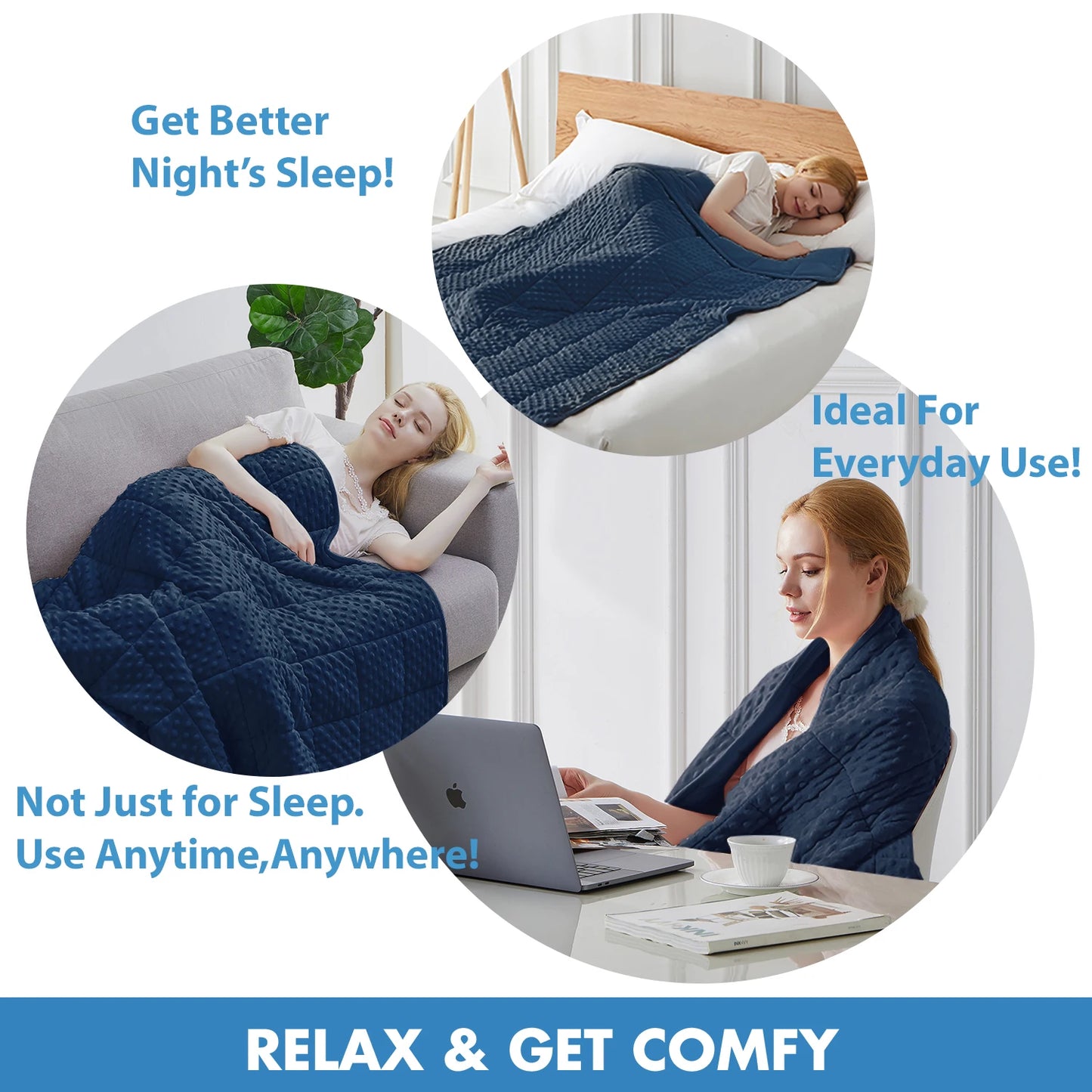 Huloo Sleep All Season Weighted Minky Throw Blanket