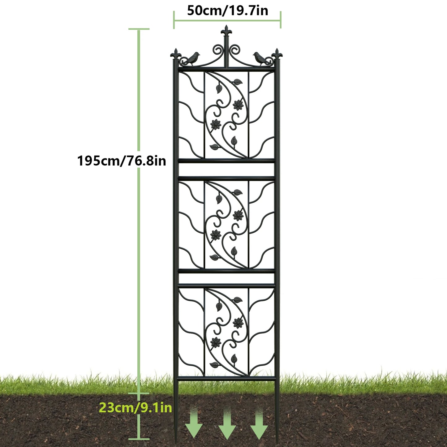Outdoor Iron Garden Trellis Fence Panel For Climbing Plants