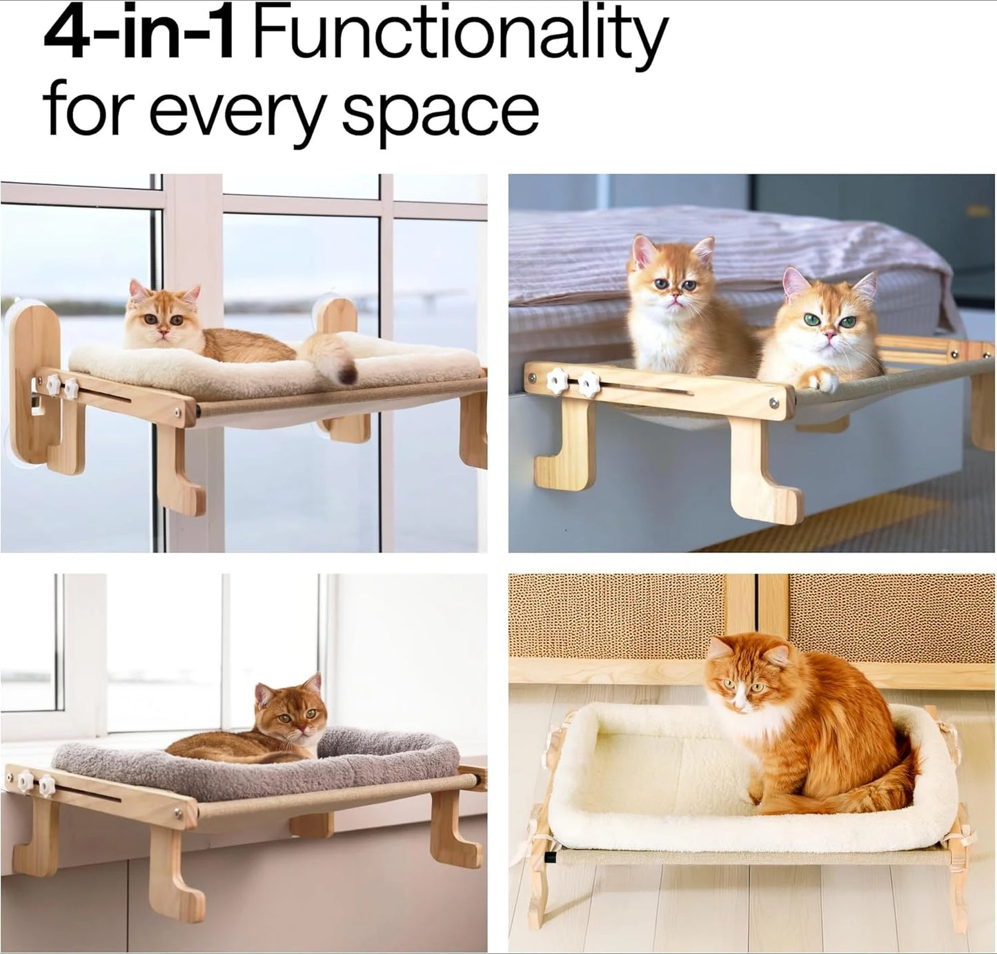 Cat Window Perch Heavy Duty Foldable Hammock Bed 4 In 1 Ledge