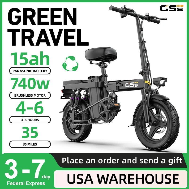 UPlee GS5 48V 15Ah Folding Electric Bike 20 Miles Max