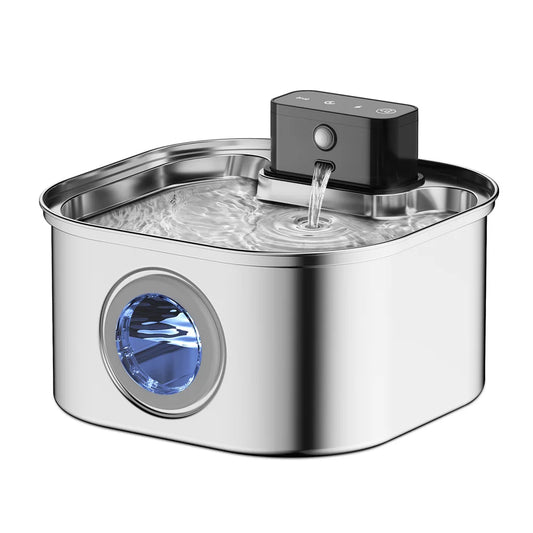 Wireless Stainless Steel Pet Water Fountain With Motion Sensor