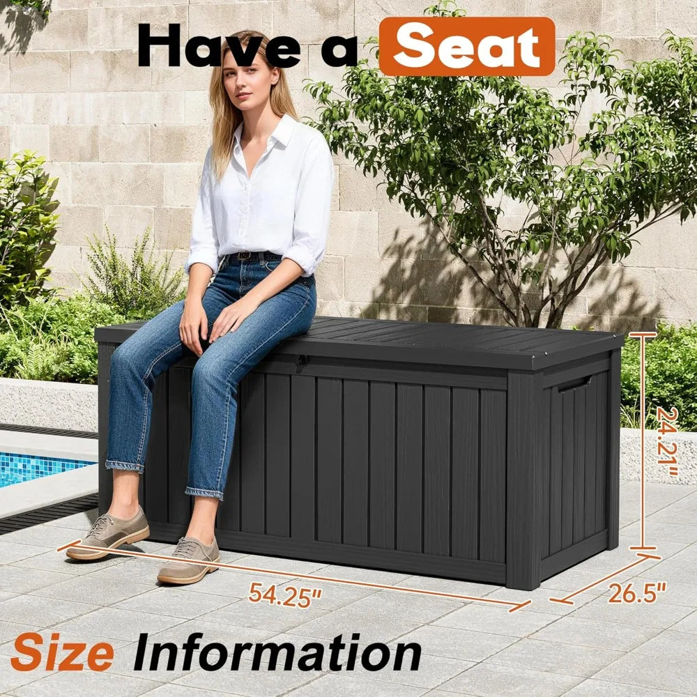 Outdoor Resin Storage Box With Waterproof Lockable Lid