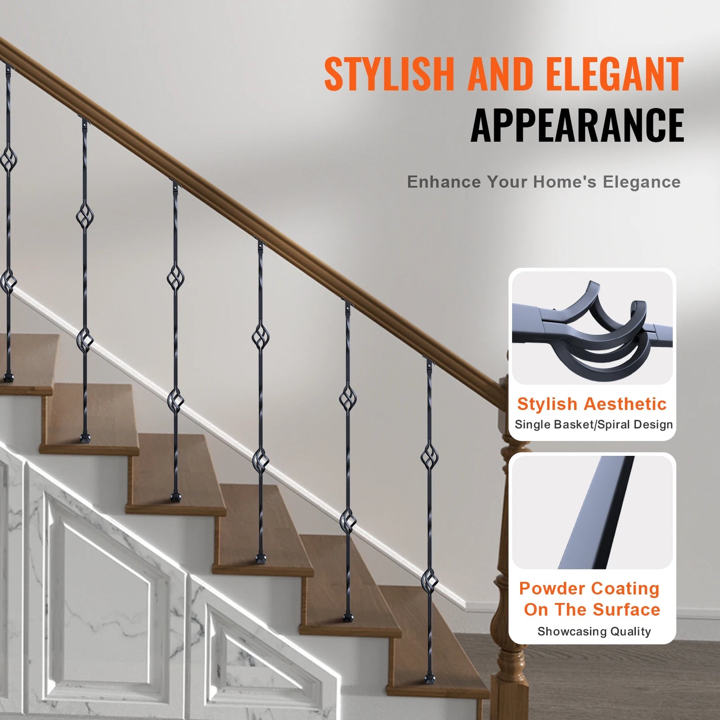 Galvanized Steel Stair Balusters 10 Pack Decorative Banister Spindles