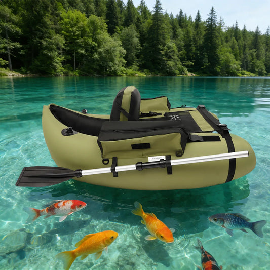 Inflatable Fishing Boat Waterproof 130kg Load Capacity With Hand Pump