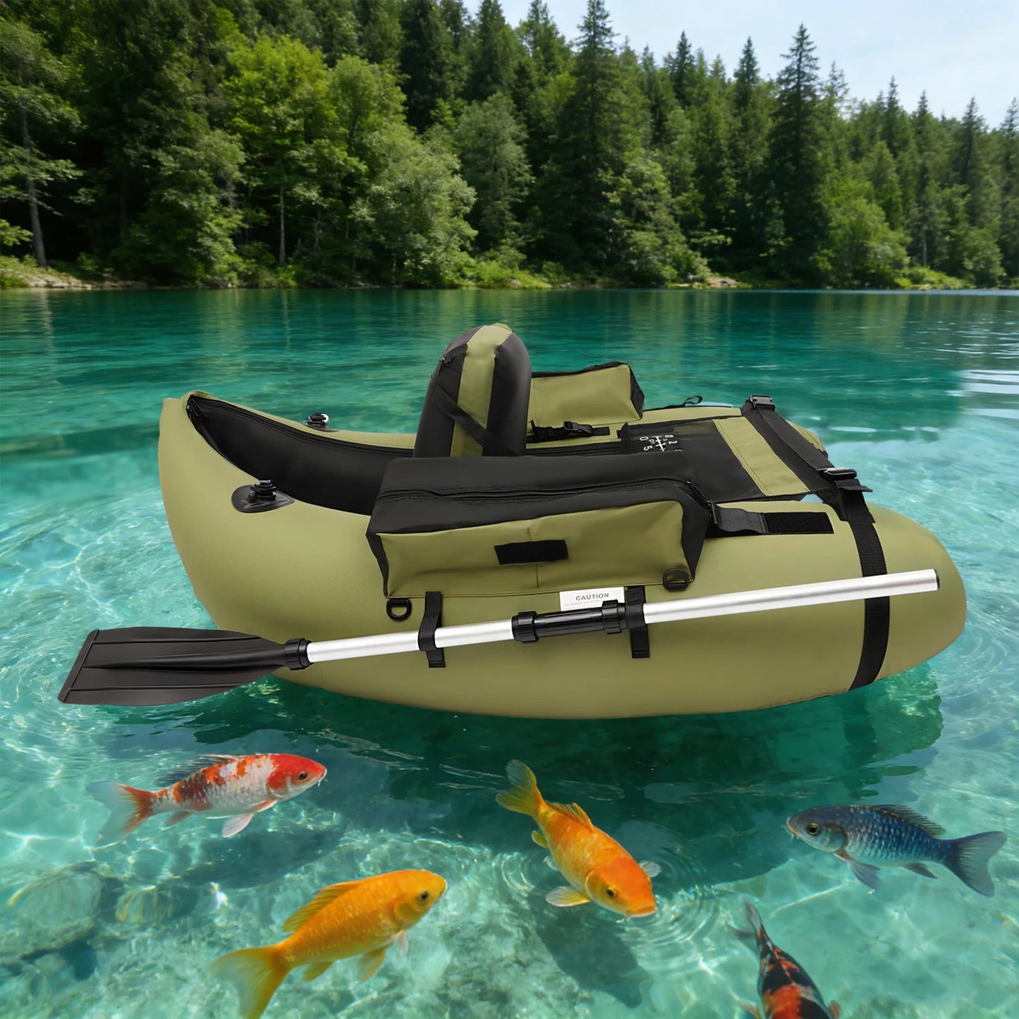 One Person Portable Inflatable Fishing Boat With Pump And Oars