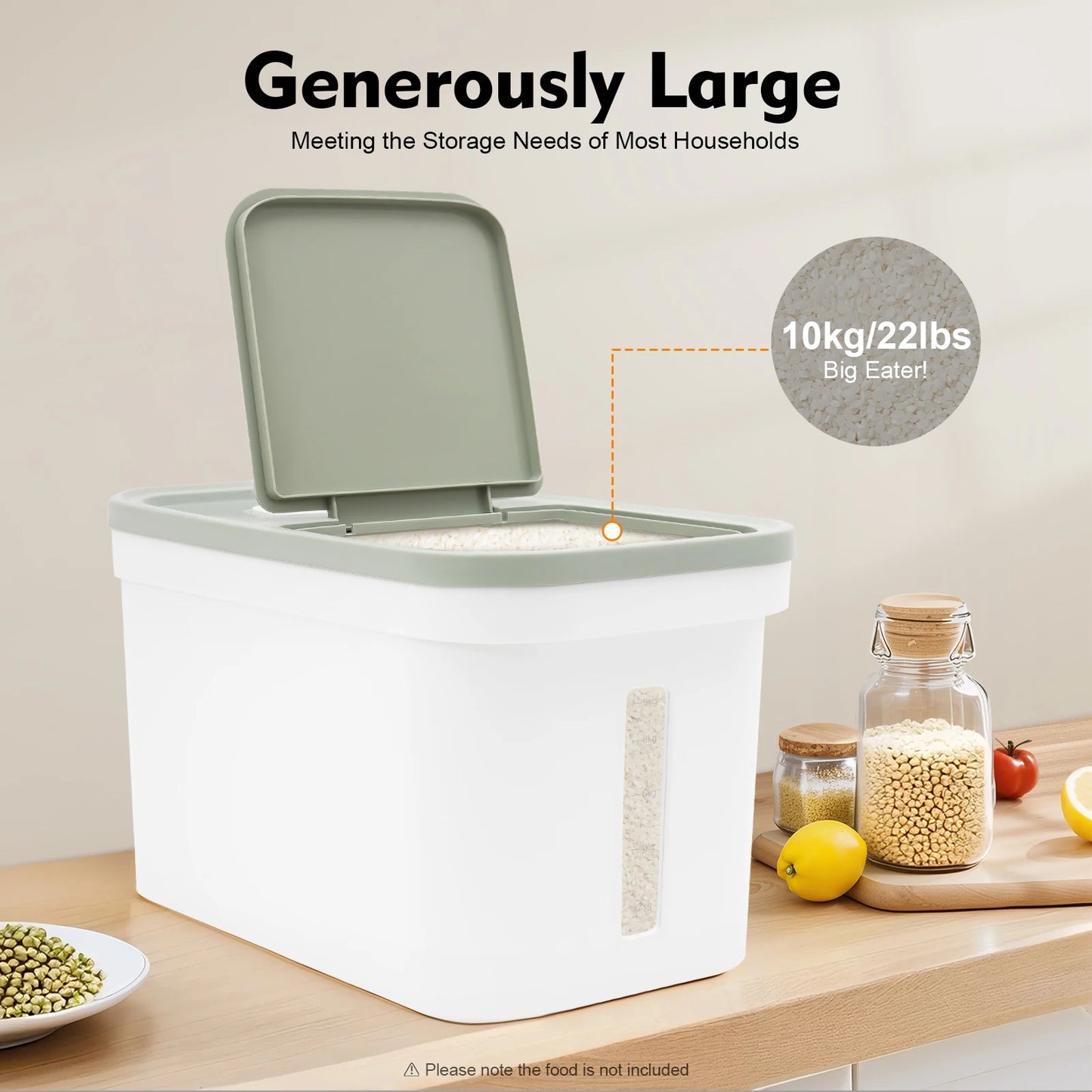 Airtight Food Storage Container For Flour And Rice Dispenser