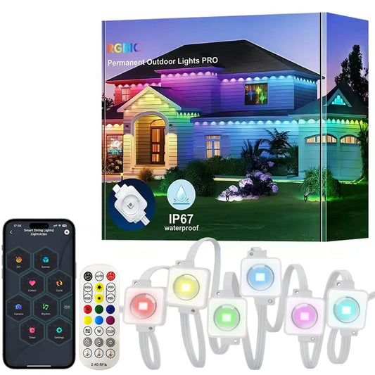MIMIRGB Smart Outdoor LED String Lights IP67 With App Remote Control