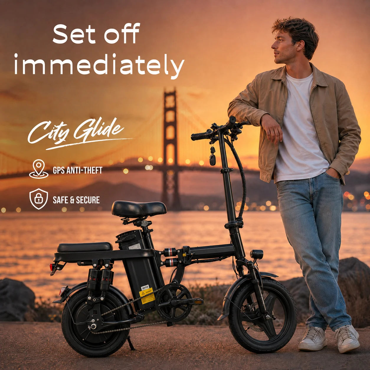 Foldable 500W Electric Bicycle With 48V 15Ah Battery