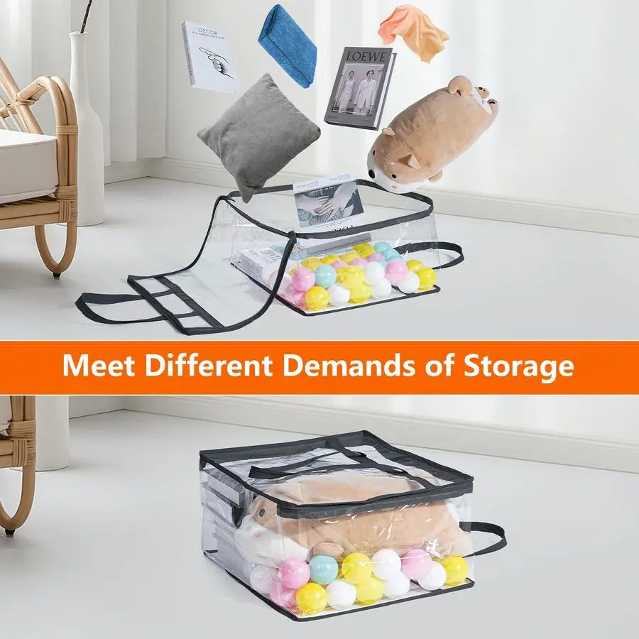 Clear Zippered Storage Bags For Clothes And Bedding Organizer