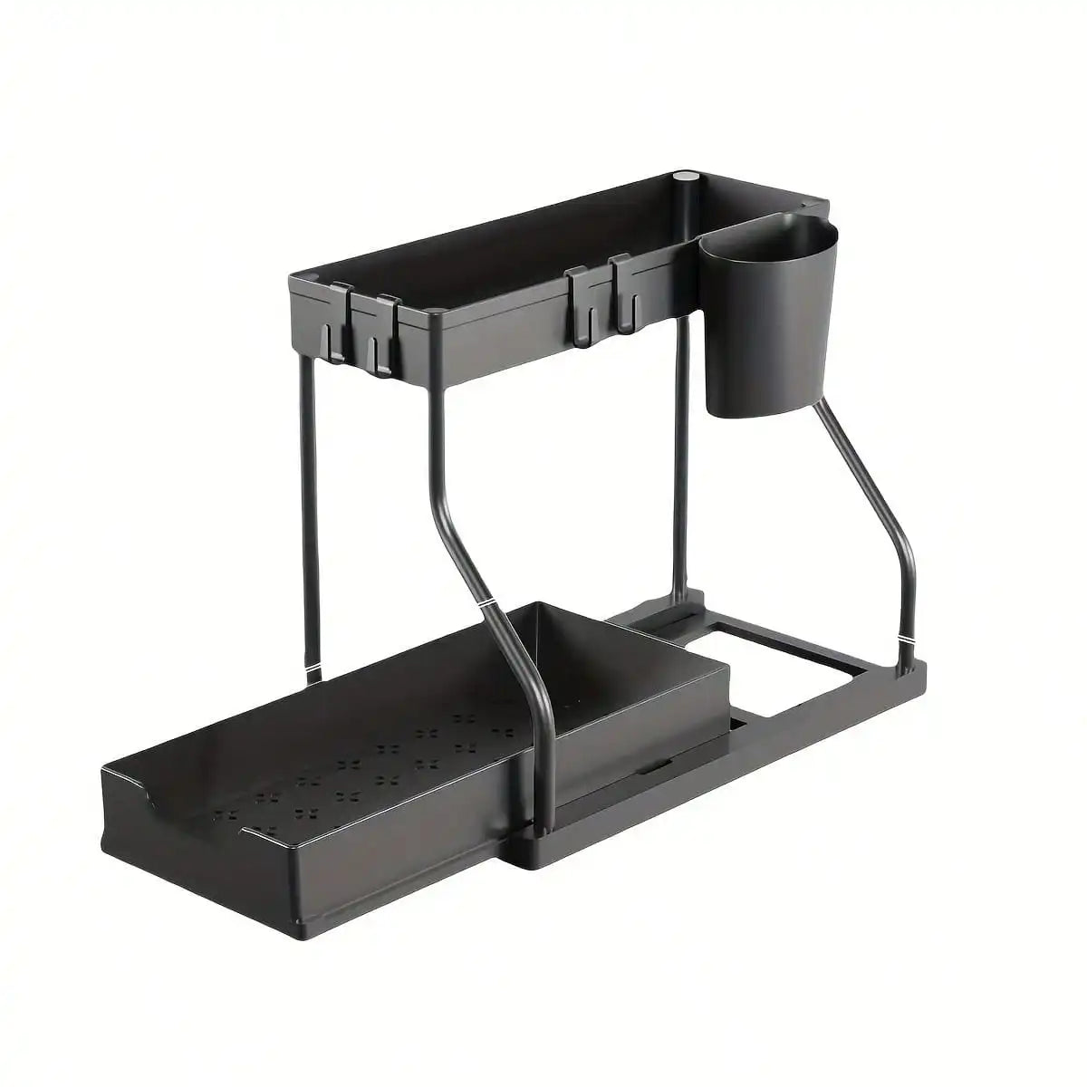 Under Sink Organizer Storage Shelves With Sliding Drawer