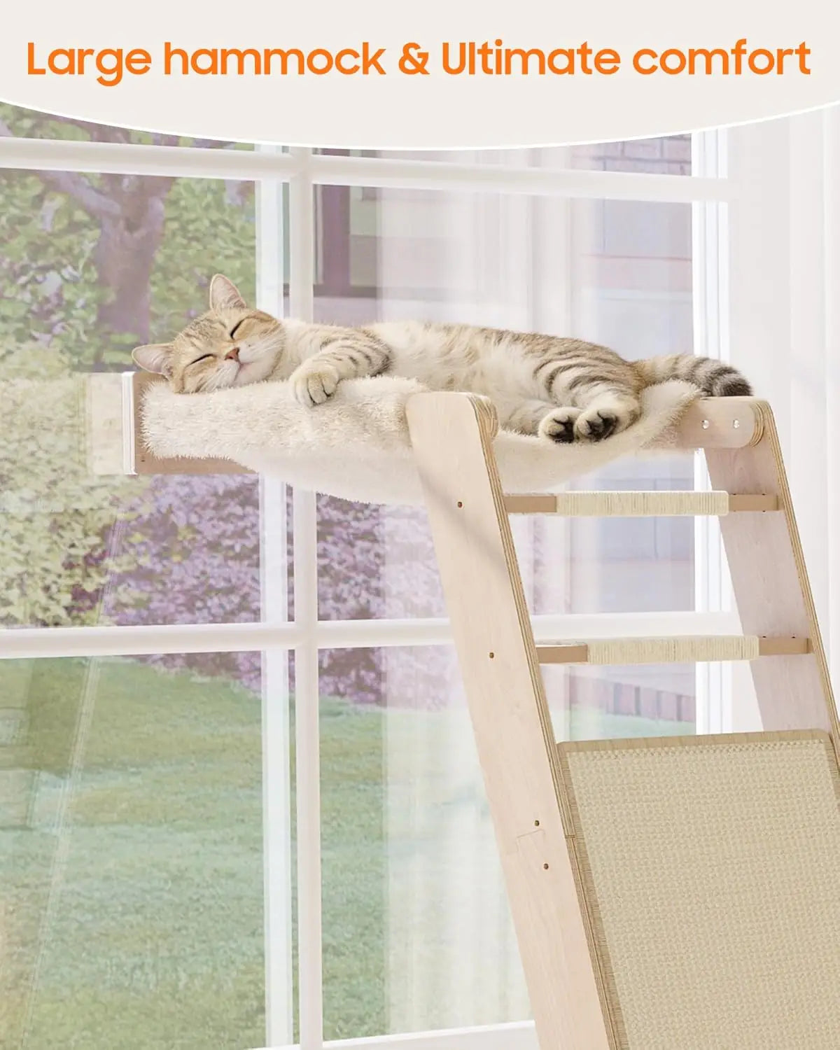 Cat Window Perch With Extra Wide Sisal Pad Suction Cups