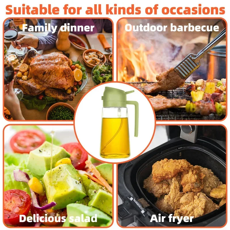 Pour And Spray Oil Dispenser Bottle For Olive Oil Kitchen
