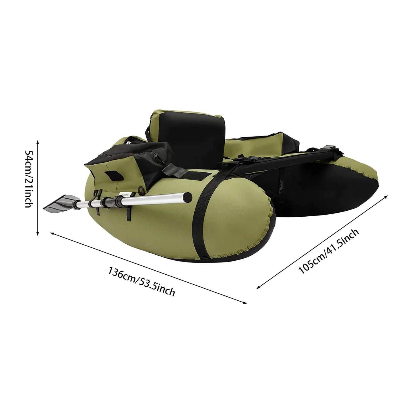 Inflatable Fishing Boat With Hand Pump Waterproof 130kg Capacity