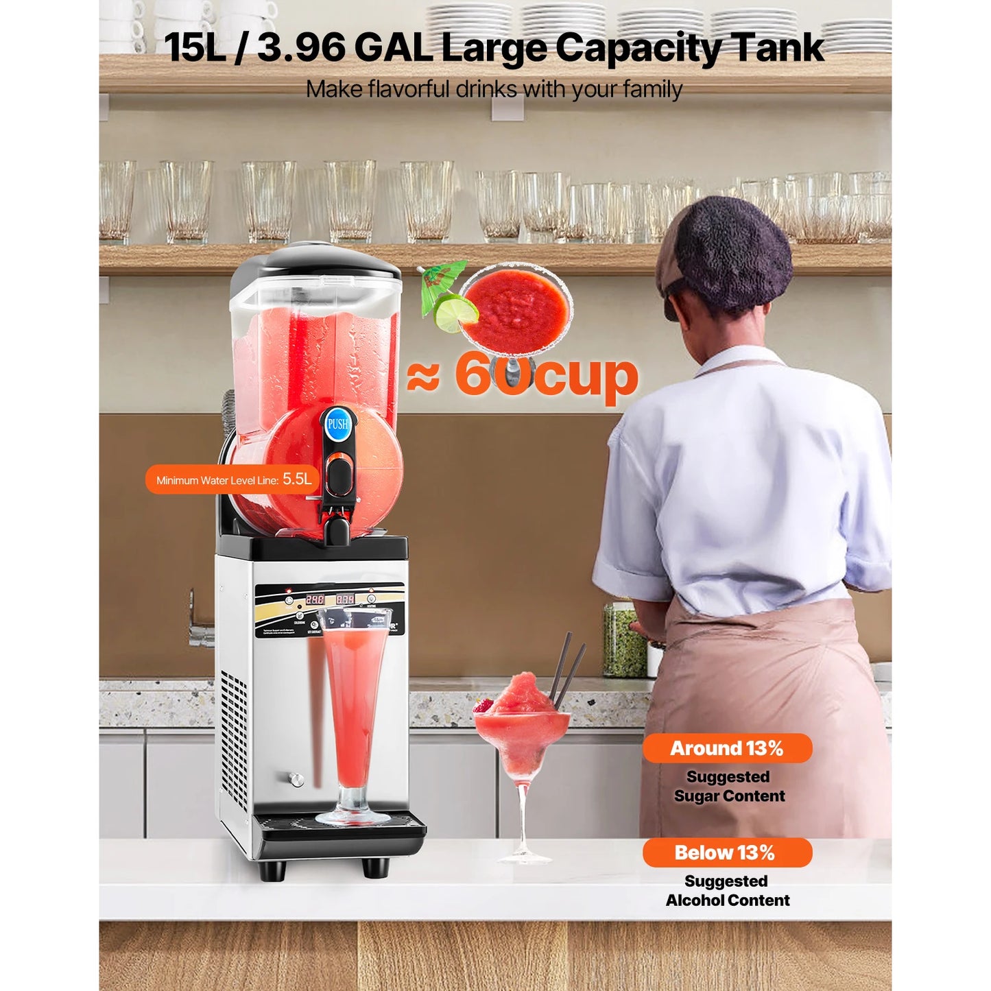 SucceBuy Commercial Slush Frozen Drink Machine Slushy Maker