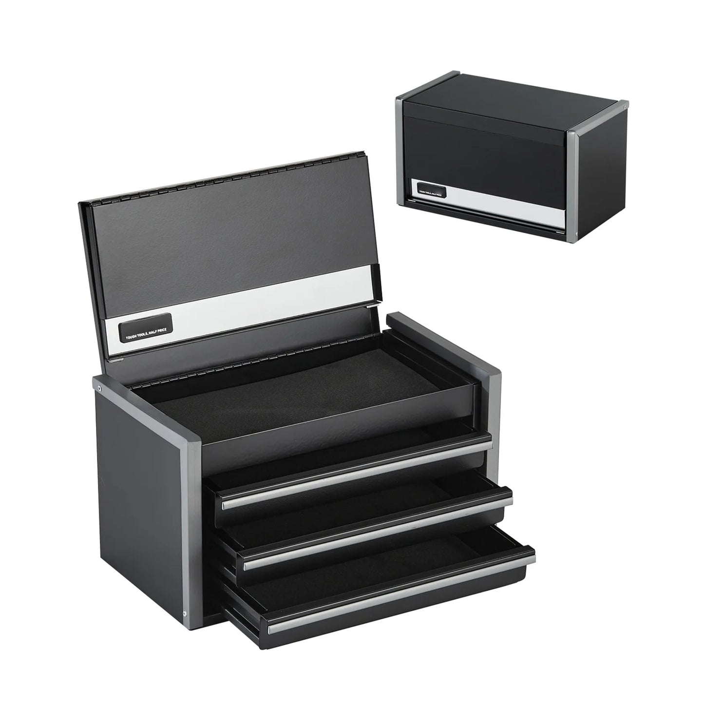 SucceBuy Three-Drawer Metal Tool Box With Feet Pads