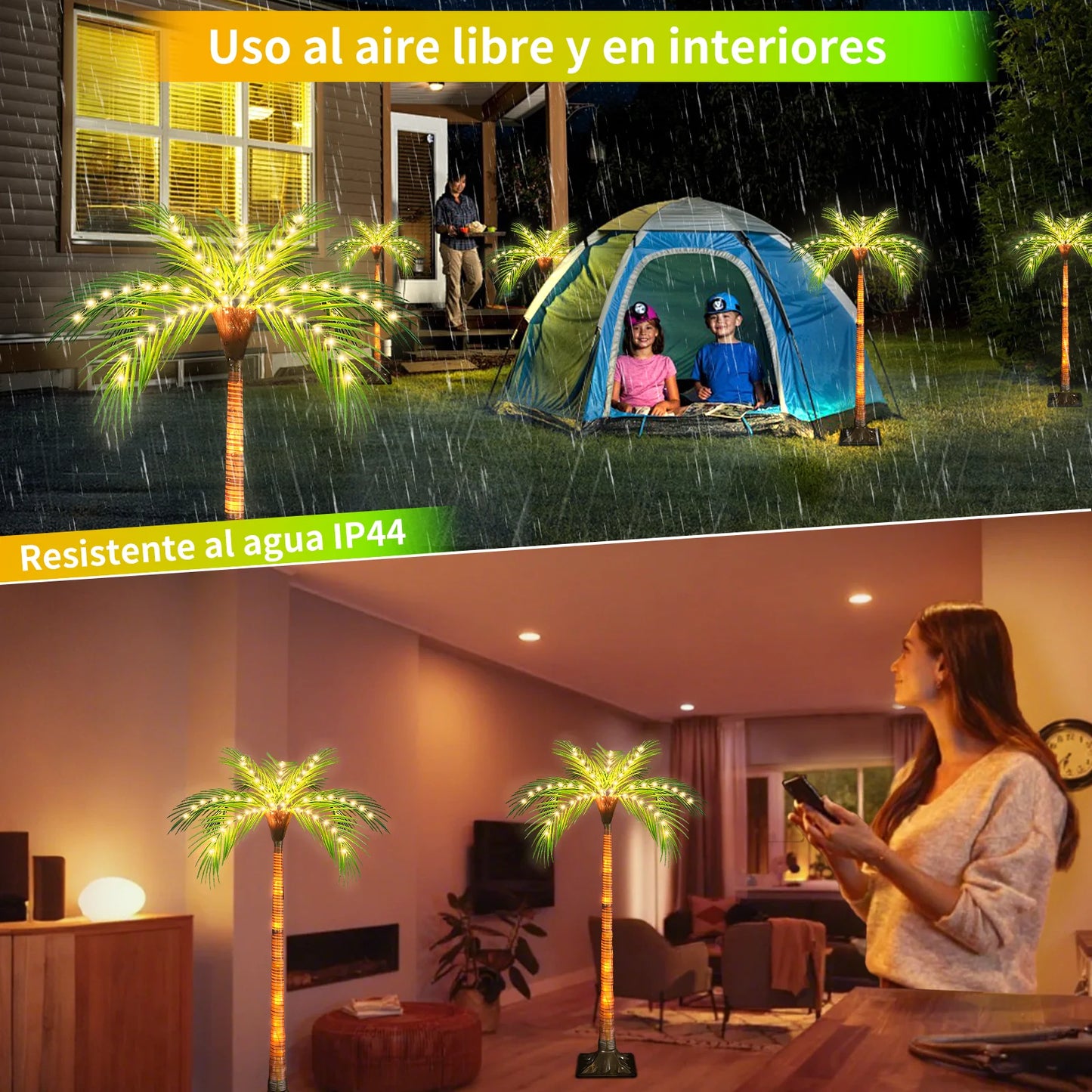 Solar Powered LED Palm Tree Light For Garden Patio Decor