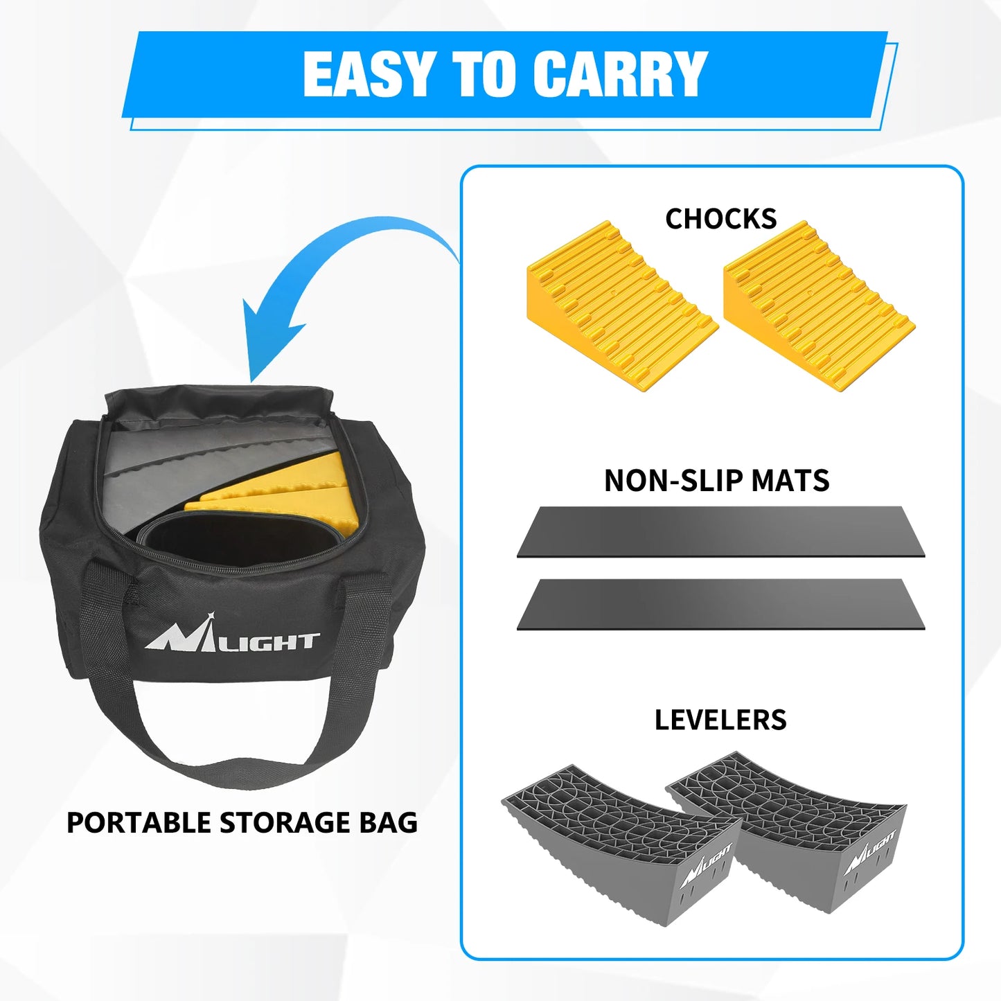 Nilight RV Leveler 2 Pack Camper Leveling Blocks For Axles