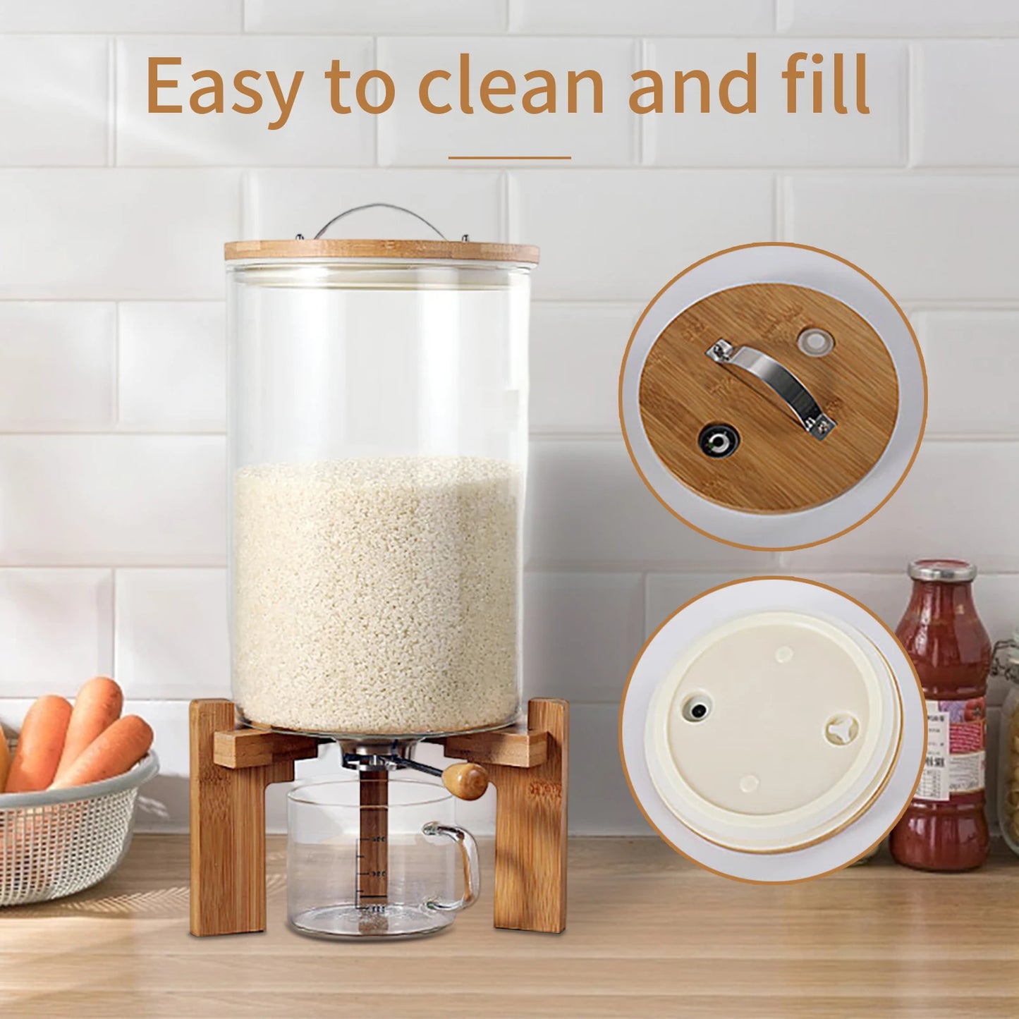 Glass Airtight Flour And Cereal Storage Container For Kitchen