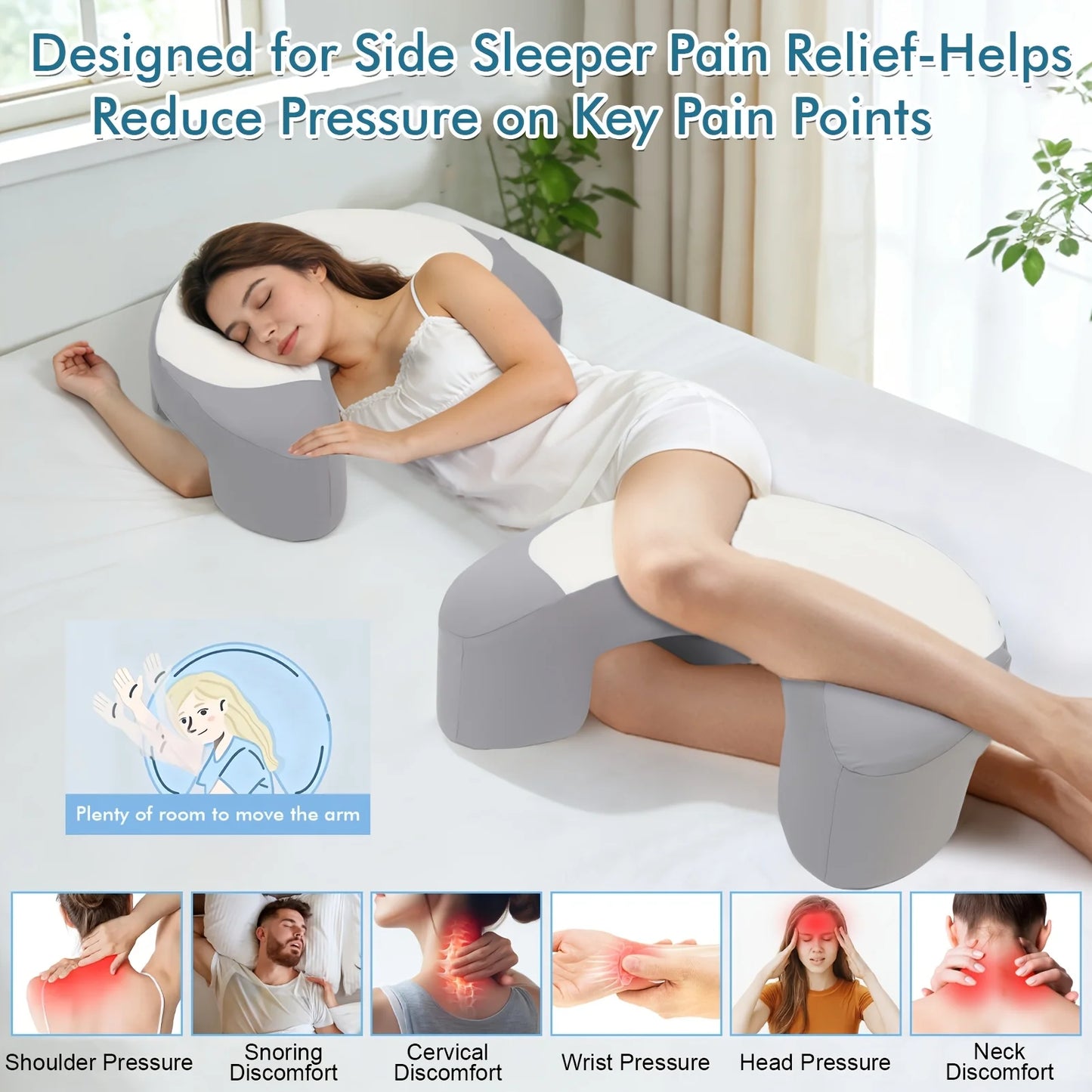 WDMIYA Ergonomic Cervical Pillow C Shaped Neck Support