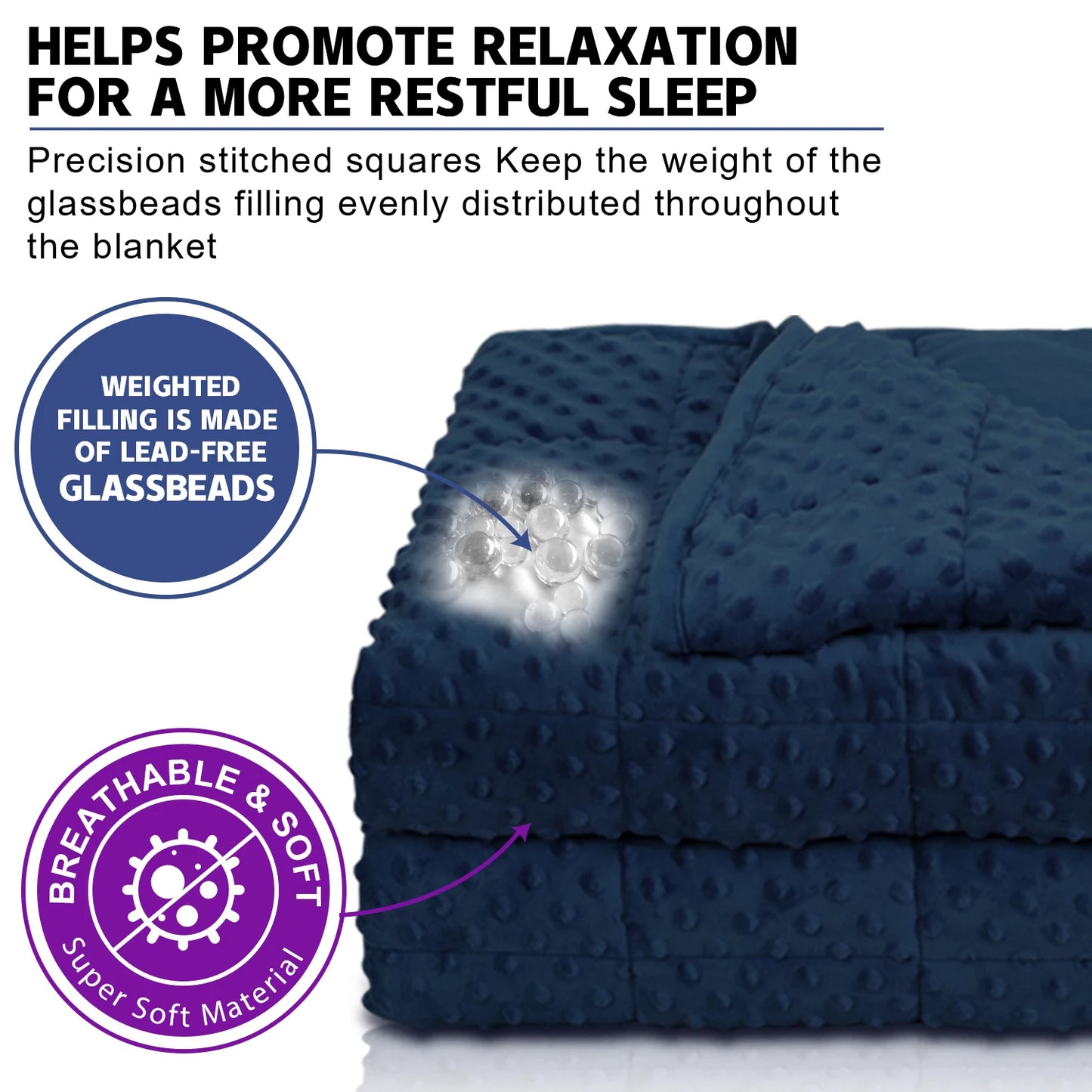Huloo Sleep All Season Weighted Minky Throw Blanket