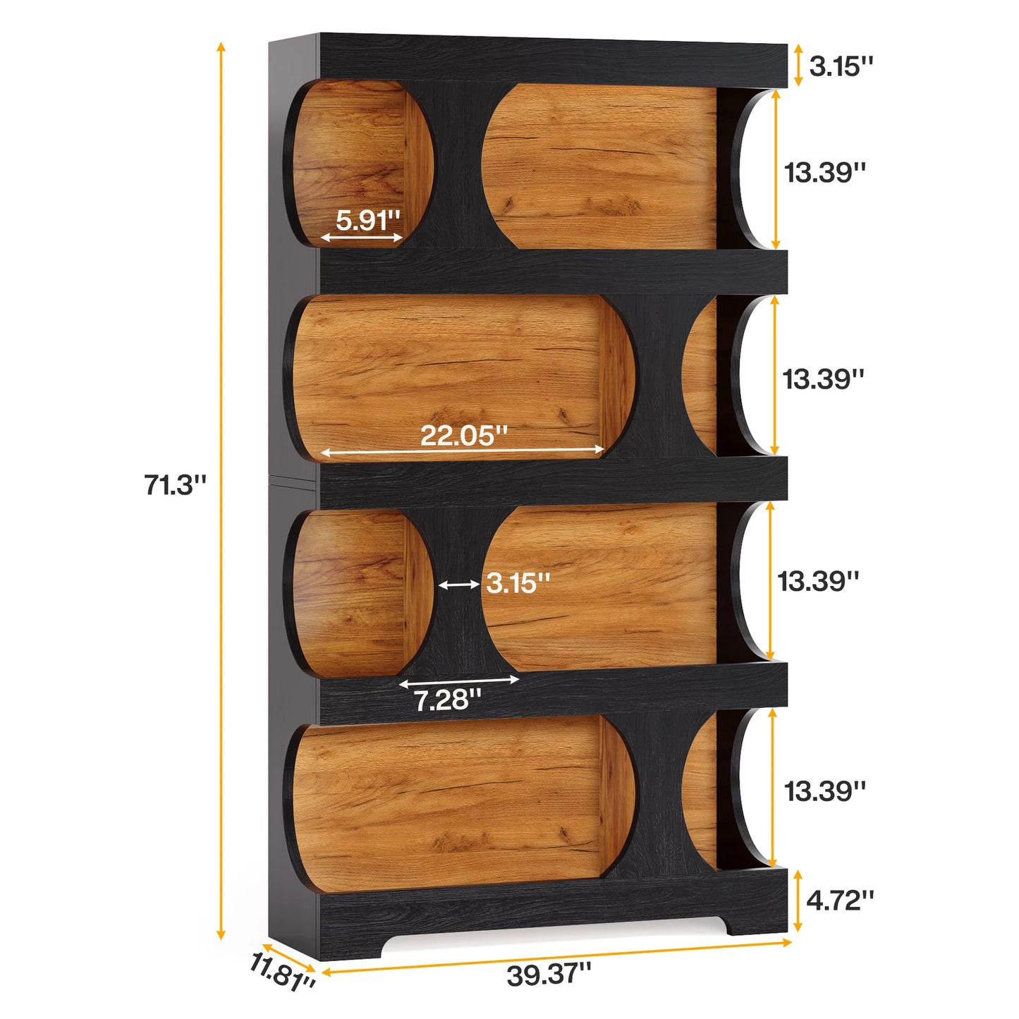 Tribesigns S Shaped 4-Tier Bookcase For Home Office Display