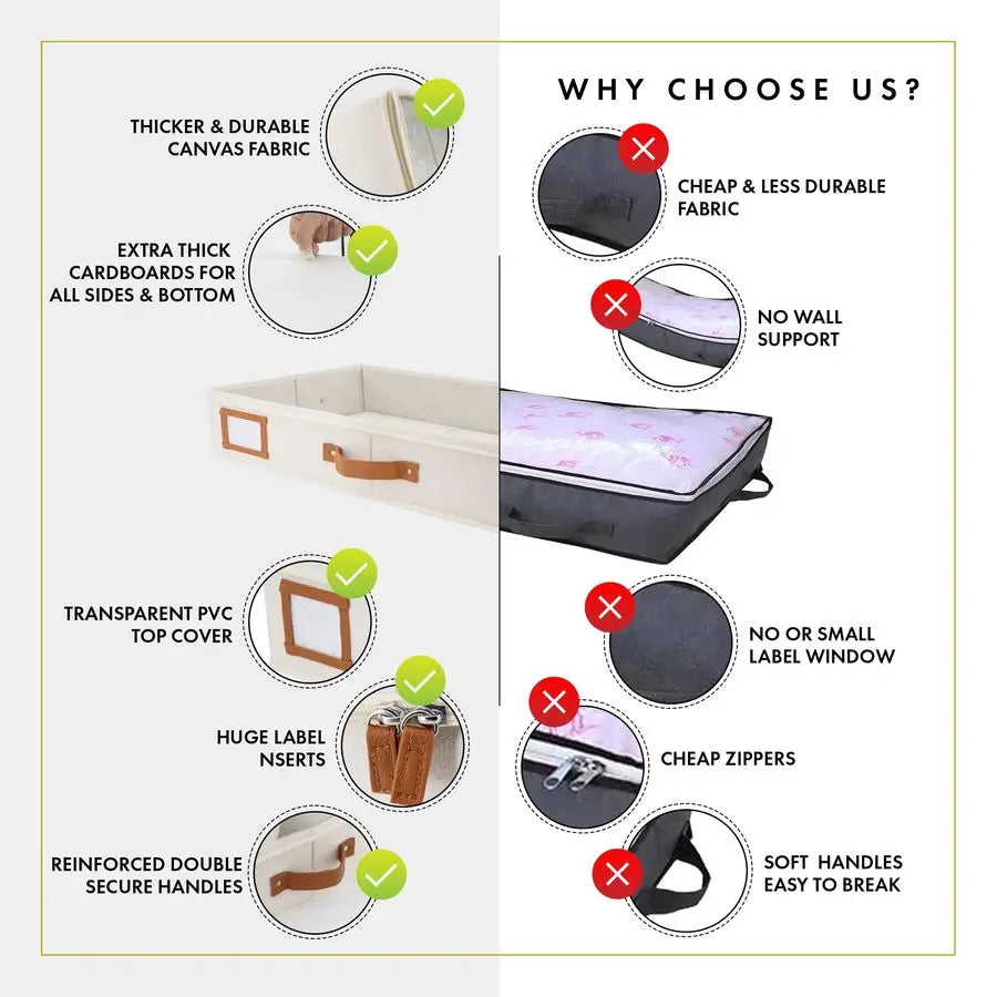 Low Profile Under Bed Storage Containers With Lids 2 Pack