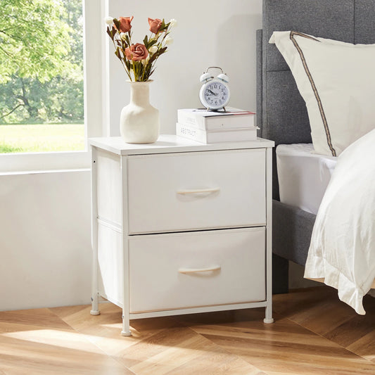 JHK Nightstand With Storage Drawers And Cabinet For Bedroom