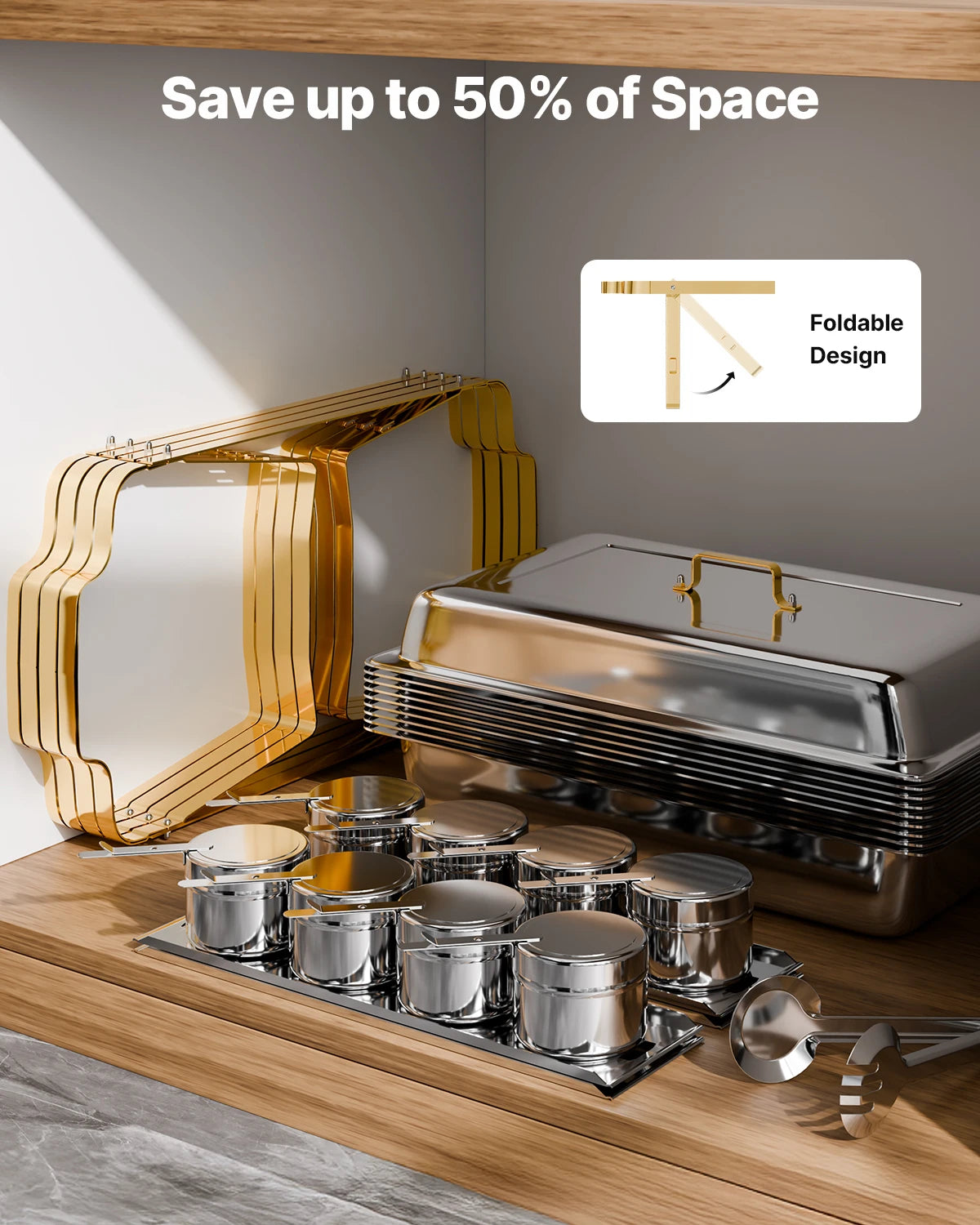 SucceBuy Chafing Dish Buffet Set Stainless Steel Warmer Server