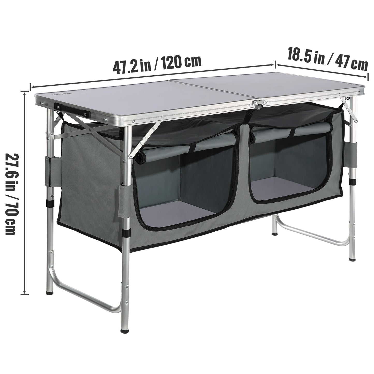SucceBuy Aluminum Camping Kitchen Table And Grill Rack
