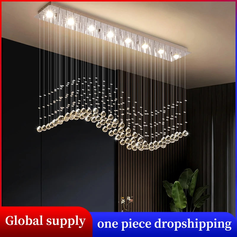 Yingxuan Crystal Pendant Lights for Living Room and Kitchen Island