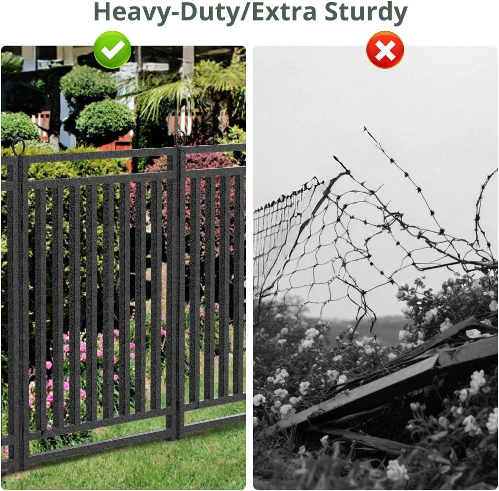 Rustproof Metal Garden Fence No Dig 14 Panels And 2 Gates For Yard