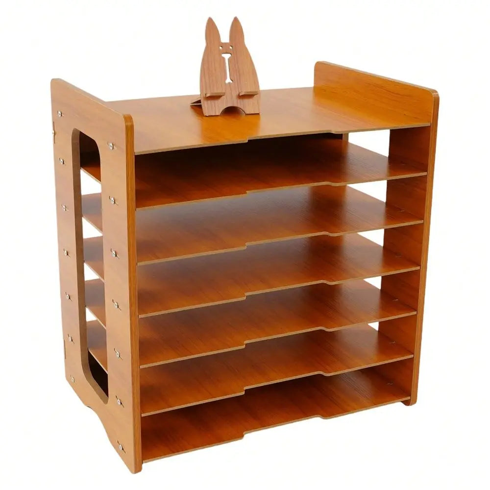 Wood Office Paper Organizer Desktop File Tray Sorter