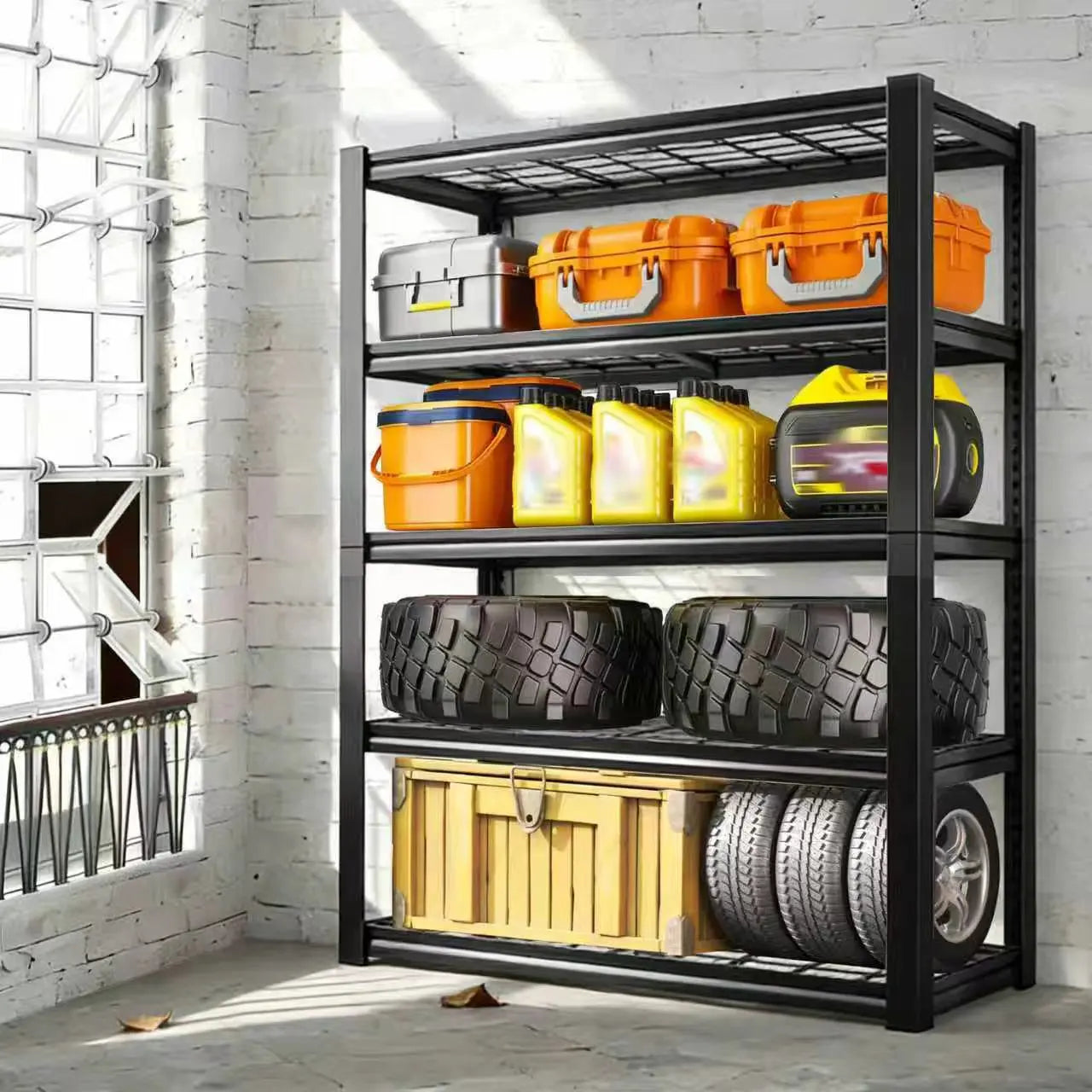 Nnovaroom Adjustable Metal Double Layer Storage Rack For Warehouse