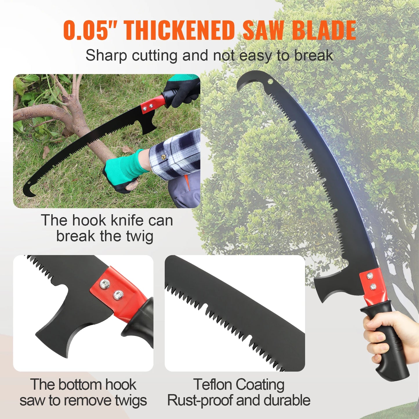 SucceBuy Extendable Pole Saw Pruner For Tree Branches