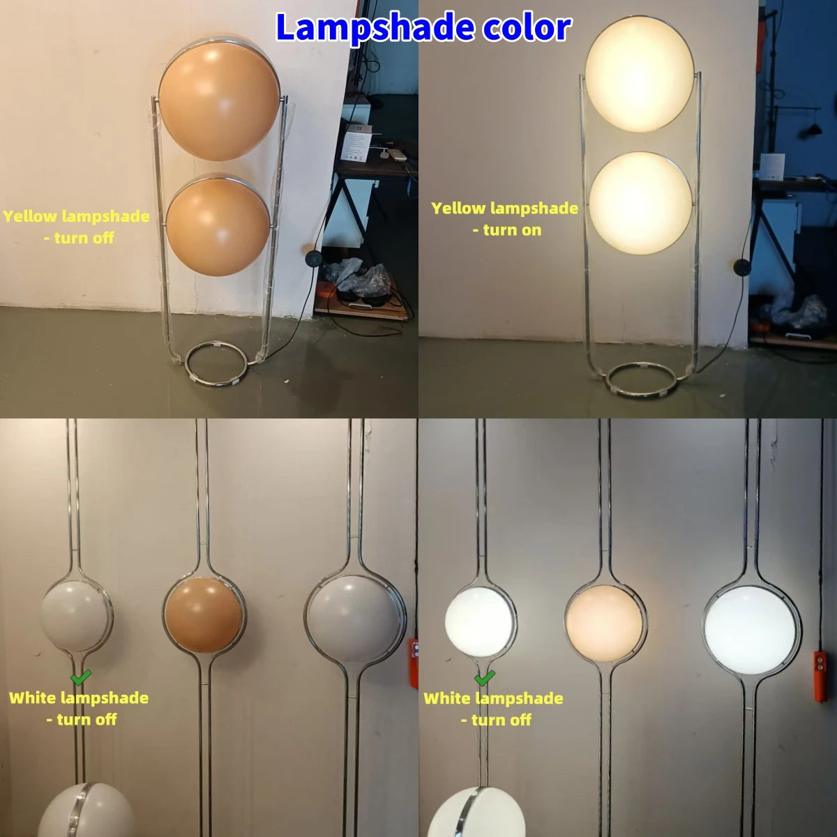 Taonuanshu Delord Floor Lamp Chrome Metal White Acrylic Ball