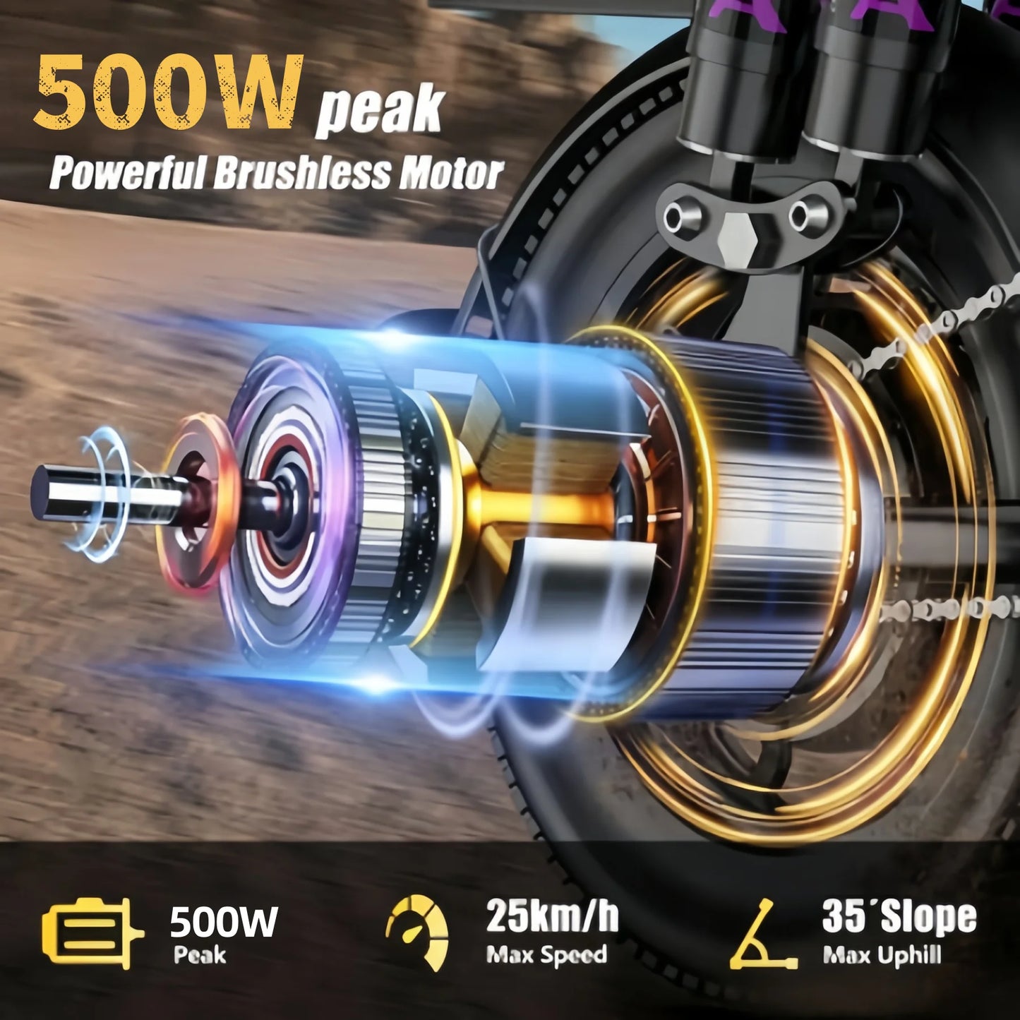 Foldable 500W Electric Bicycle With 48V 15Ah Battery