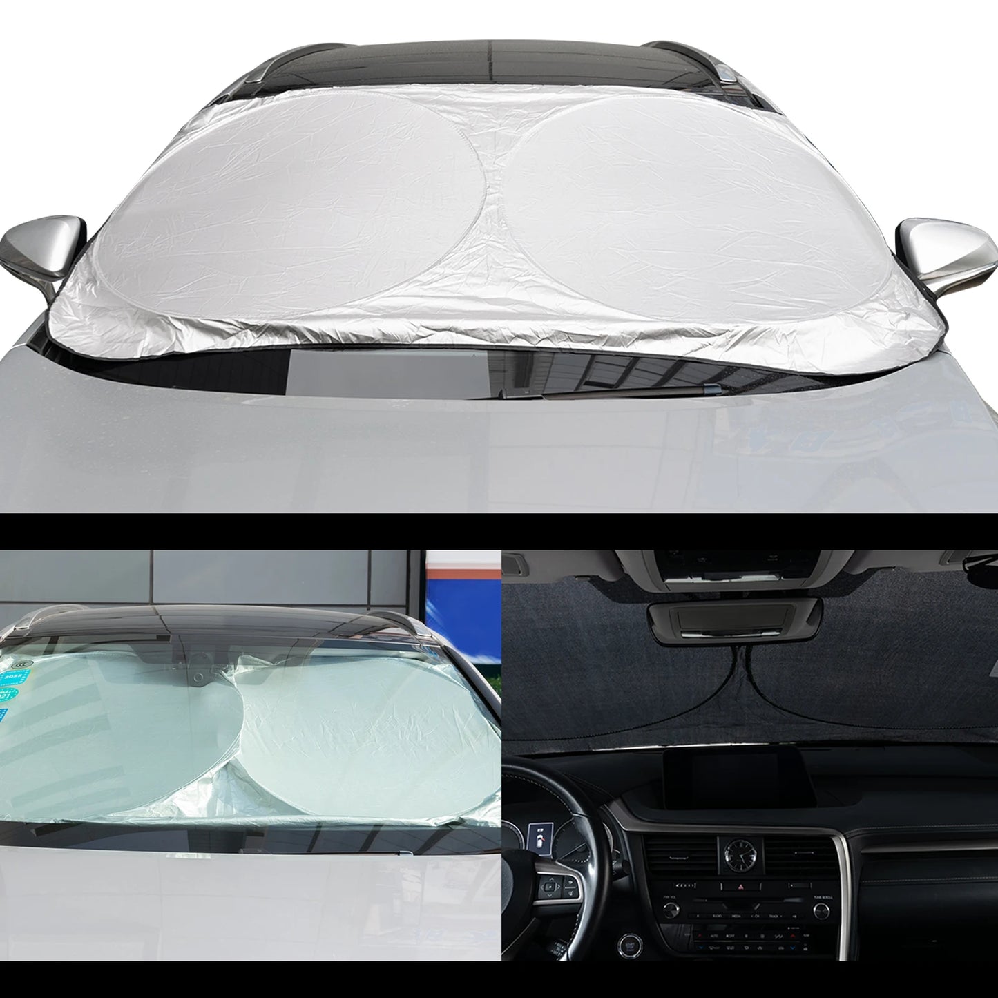 XUKEY Foldable Car Windshield Sunshade UV Reflective Front Window Protector