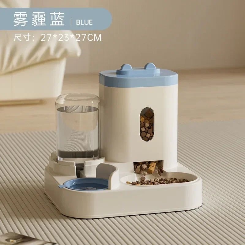 Automatic Pet Feeder With Water Fountain Large Capacity Storage