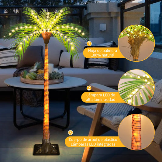Solar Powered LED Palm Tree Light For Garden Patio Decor