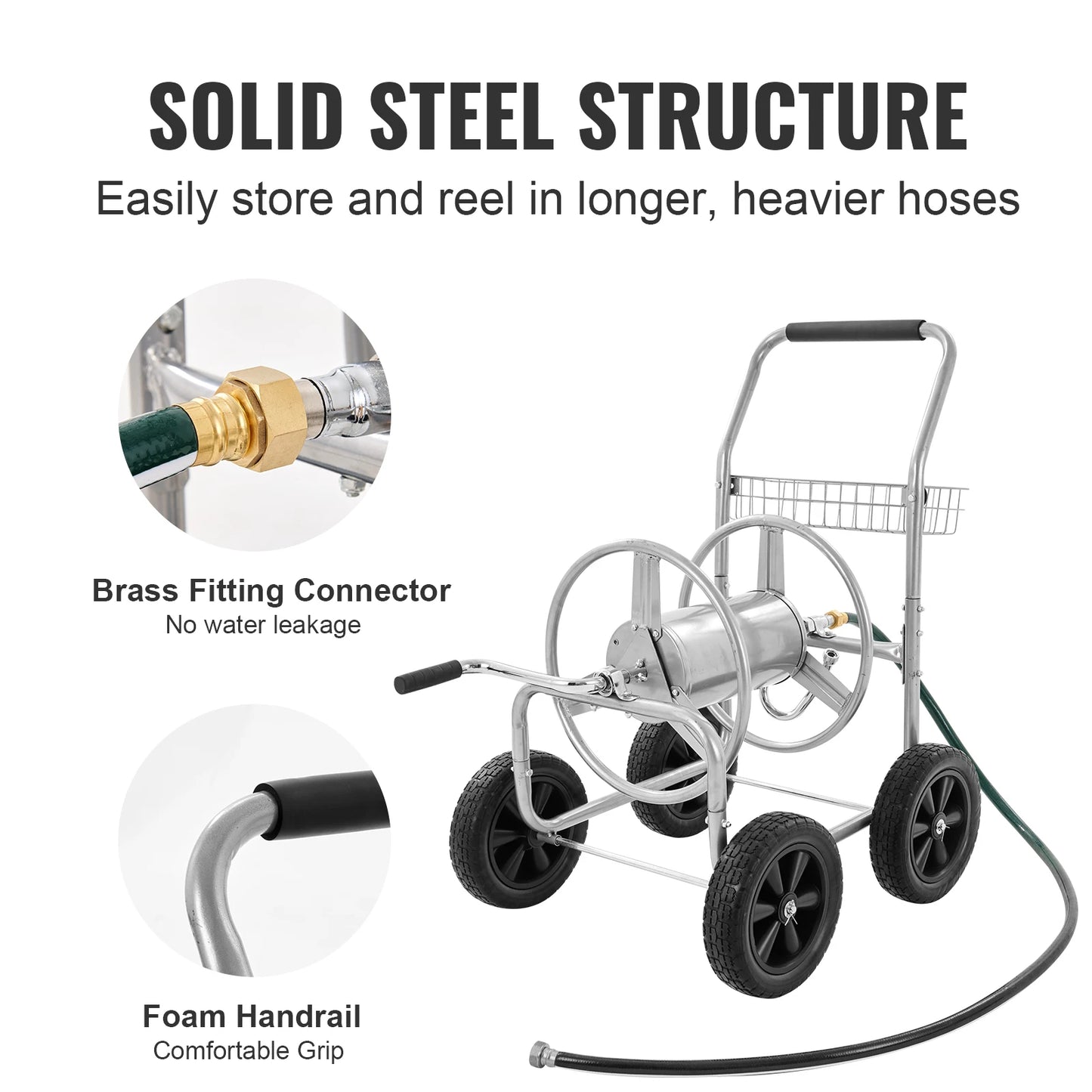 SucceBuy Hose Reel Cart 250ft Heavy Duty Garden Watering Cart
