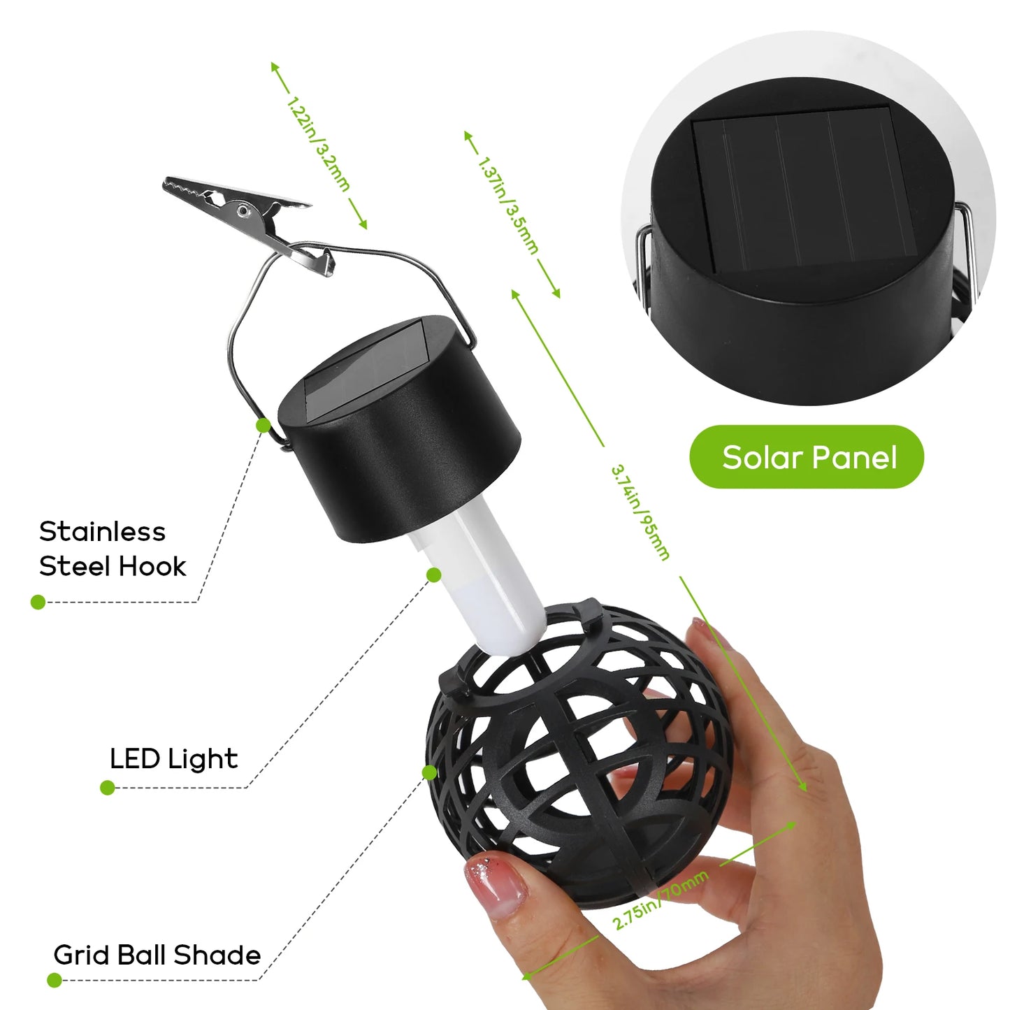 Solar Pendant Lights Outdoor Flicker Flame LED For Gardens