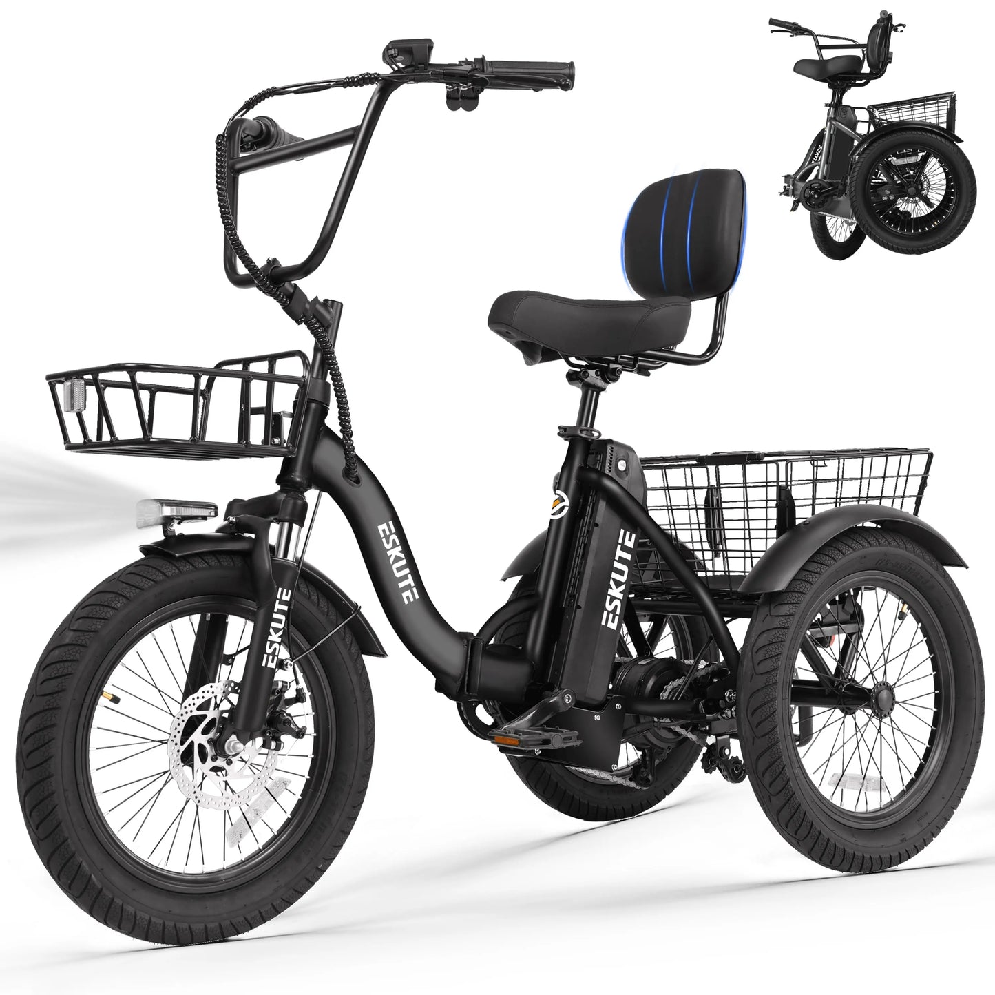 Eskute T300 Electric Trike With 1200W Motor And 624Wh Battery