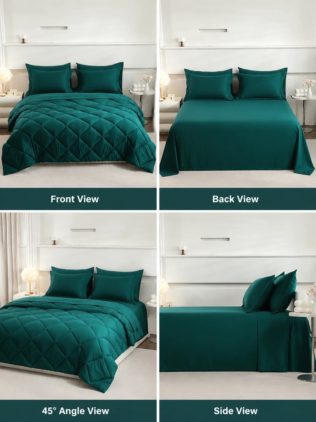 easYum 7-Piece Bedding Set With Comforter Flat Fitted Sheets Pillowcases