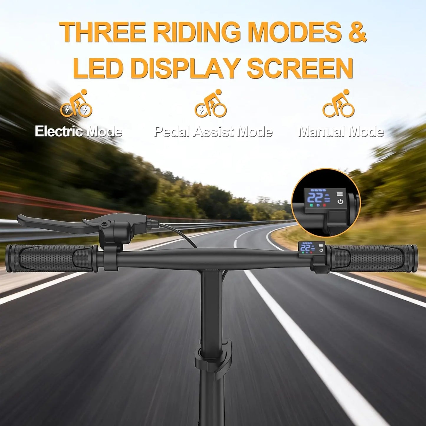 Ladped Foldable Electric Bike 500W Dual Seat 48V Long Range